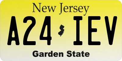 NJ license plate A24IEV