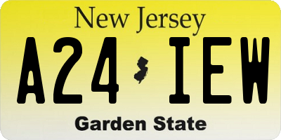 NJ license plate A24IEW