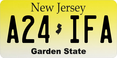 NJ license plate A24IFA