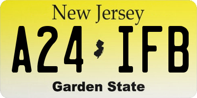NJ license plate A24IFB