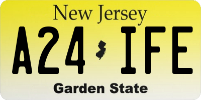 NJ license plate A24IFE