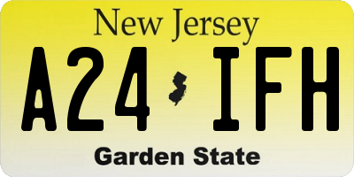 NJ license plate A24IFH