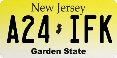 NJ license plate A24IFK