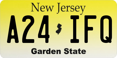 NJ license plate A24IFQ