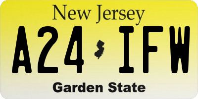 NJ license plate A24IFW