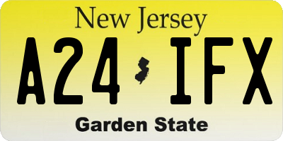 NJ license plate A24IFX