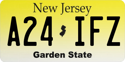 NJ license plate A24IFZ