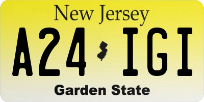 NJ license plate A24IGI