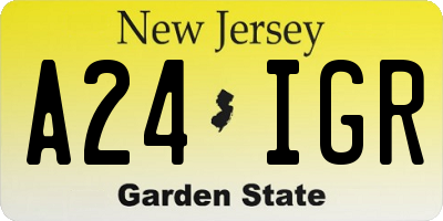 NJ license plate A24IGR
