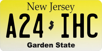 NJ license plate A24IHC