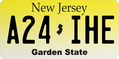 NJ license plate A24IHE
