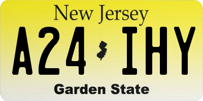 NJ license plate A24IHY