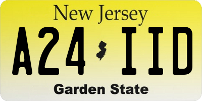 NJ license plate A24IID
