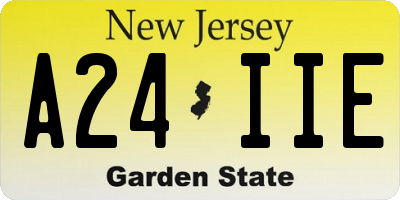 NJ license plate A24IIE