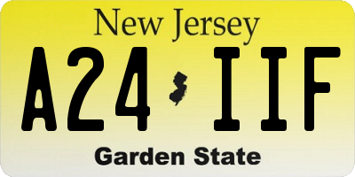 NJ license plate A24IIF