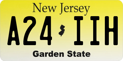 NJ license plate A24IIH