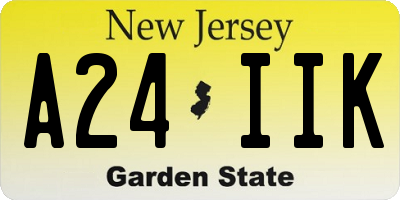 NJ license plate A24IIK
