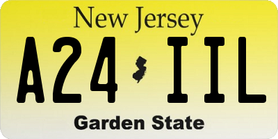 NJ license plate A24IIL