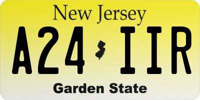 NJ license plate A24IIR