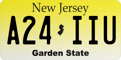 NJ license plate A24IIU