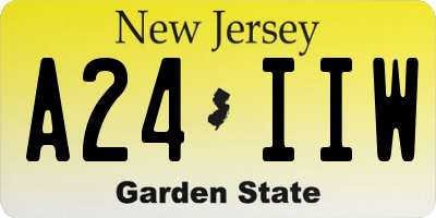 NJ license plate A24IIW