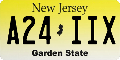 NJ license plate A24IIX