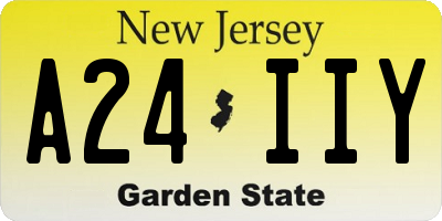 NJ license plate A24IIY