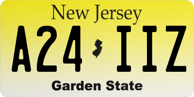NJ license plate A24IIZ