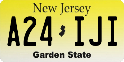 NJ license plate A24IJI
