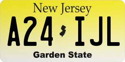 NJ license plate A24IJL