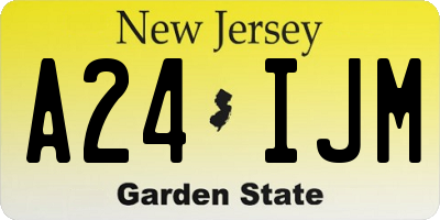 NJ license plate A24IJM