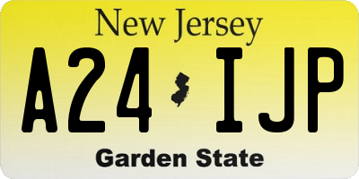 NJ license plate A24IJP