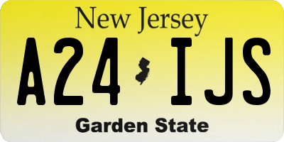 NJ license plate A24IJS