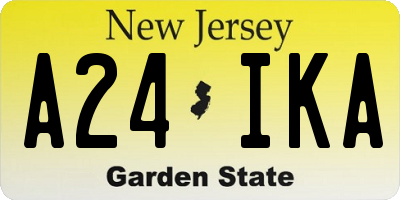 NJ license plate A24IKA