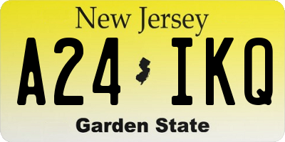 NJ license plate A24IKQ