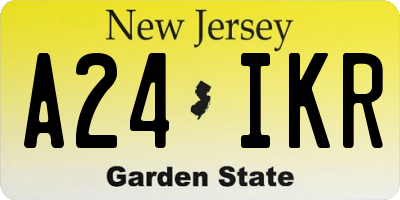 NJ license plate A24IKR