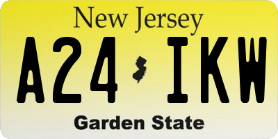 NJ license plate A24IKW