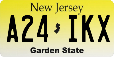 NJ license plate A24IKX