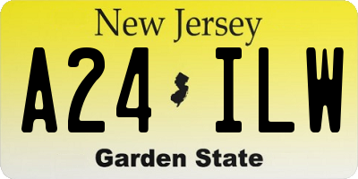 NJ license plate A24ILW