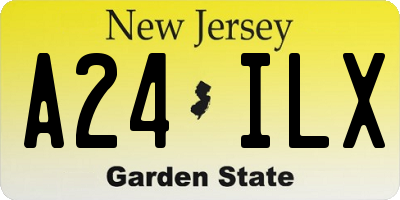 NJ license plate A24ILX