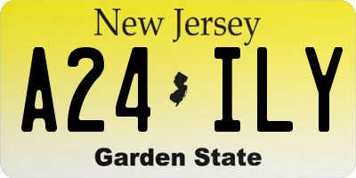 NJ license plate A24ILY