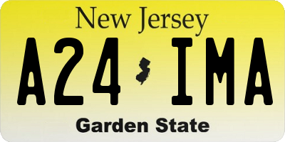NJ license plate A24IMA