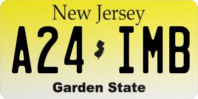 NJ license plate A24IMB