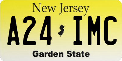 NJ license plate A24IMC