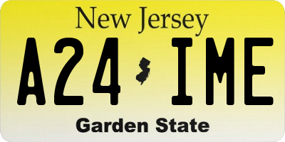NJ license plate A24IME