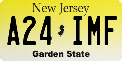 NJ license plate A24IMF