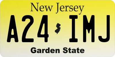 NJ license plate A24IMJ