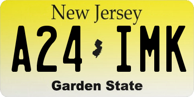 NJ license plate A24IMK
