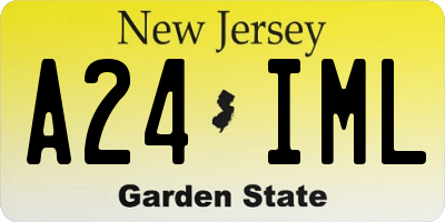 NJ license plate A24IML