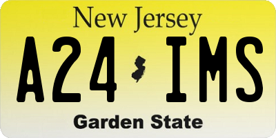 NJ license plate A24IMS